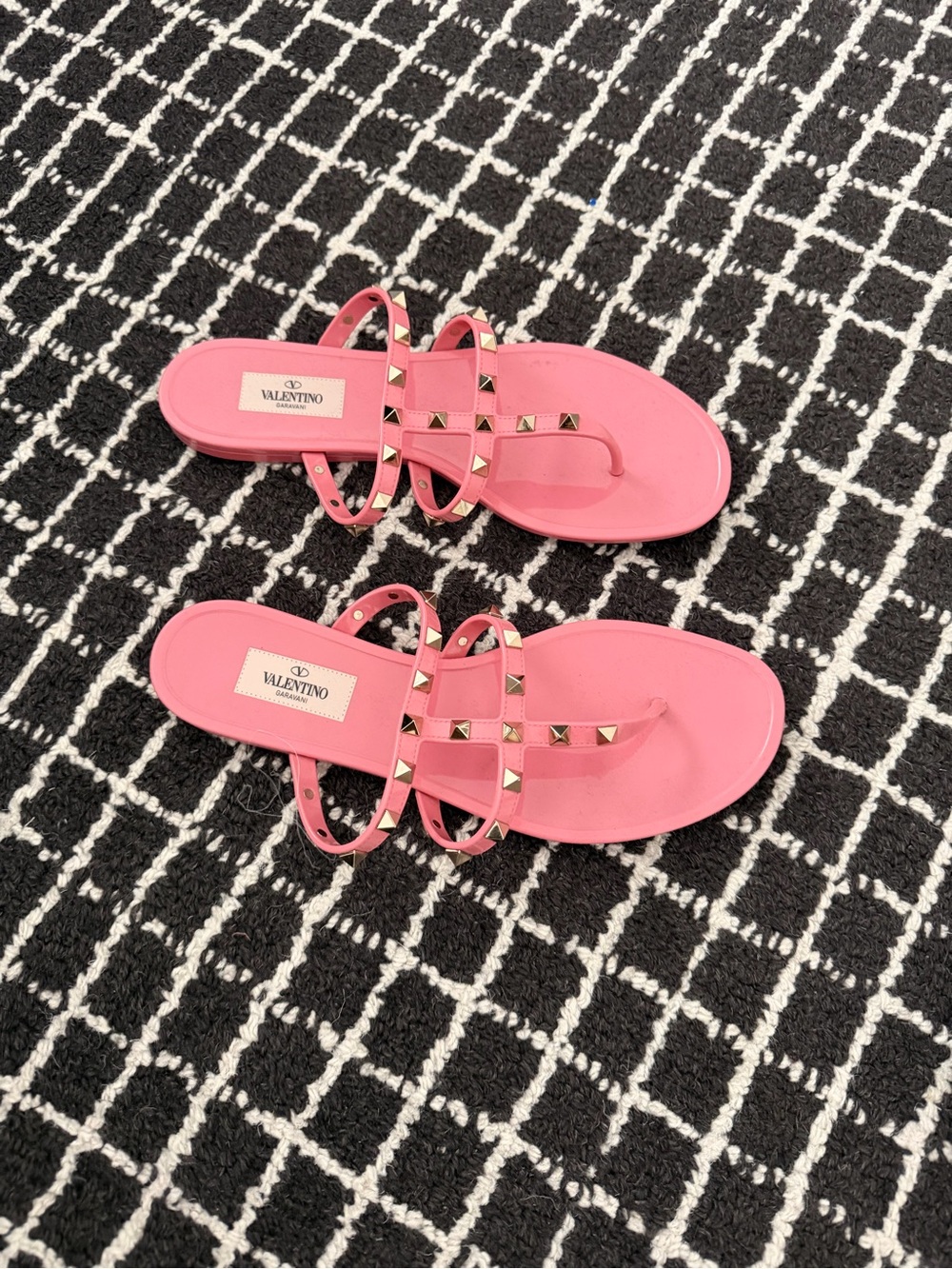 Valentino Pink Studded jelly Sandals